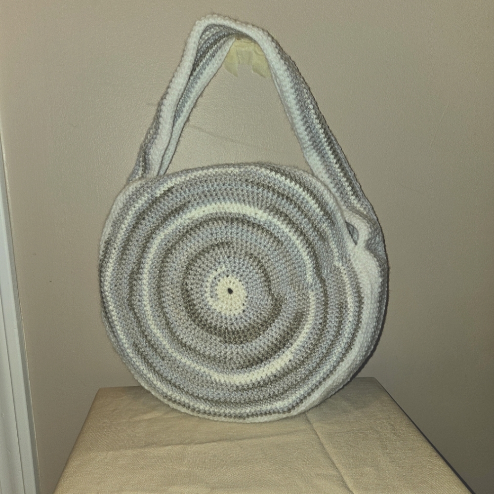 New handmade crochet circle bag